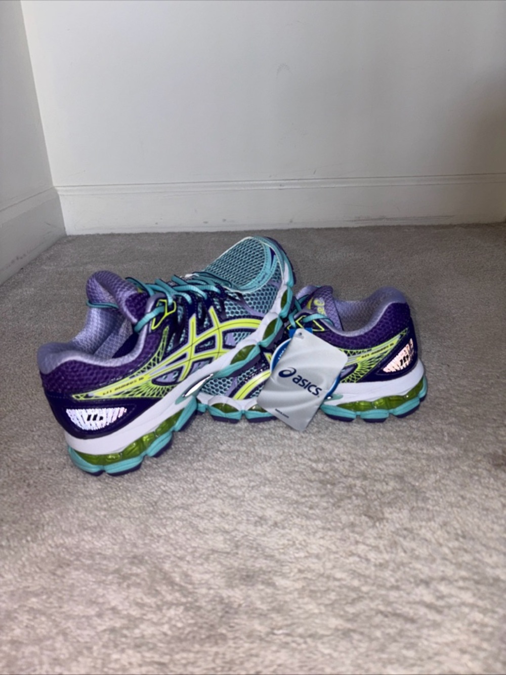 Asics Women's Running Sneakers in Teal, Purple and Lime
